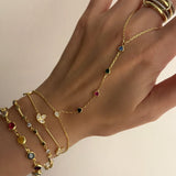 925 Silver | Colorful Heart Hand Chain