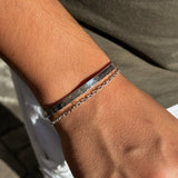 925 Silver | Double-Layer Patterned Men’s Cuff Bracelet