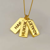 925 Silver | Personalized Multi-Plate Cube Chain Necklace (Single, Double & Triple Options)