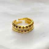 925 Silver | Vintage Style Ring with Center Stone Stripe