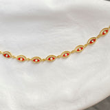 925 Silver | Red Enamel Eye Charm Necklace