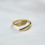 925 Silver | Leaf Ring with Stone Detail