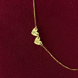Double Heart Charm Necklace