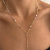 925 Silver | Crystal Stone Y Chain Necklace