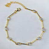 925 Silver | White Multi Teardrop Stone Bracelet