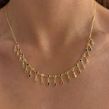925 Silver | Colorful Drop Stone Necklace