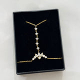 925 Silver | White Stone Crown Hand Chain