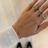 925 Silver | Minimal Two-Tone Tube Hand Chain