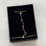 925 Silver | Colorful Heart Hand Chain