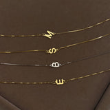 925 Silver | Personalized Cube Chain Collarbone Letter Necklace