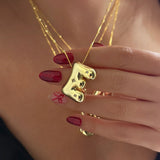 925 Silver | 3D Balloon Letter Necklace with Star and Stone Detail