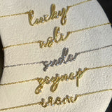 925 Silver | Personalized 3D Handwriting Necklace with Stone Detail