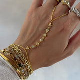 925 Silver | Round Stone North Star Hand Chain