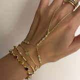 925 Silver | Round Stone Hand Chain