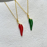 925 Silver | Colorful Enamel Chili Necklace