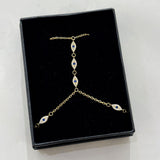 925 Silver | Navy Stone Eye Hand Chain