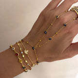 925 Silver | Navy Blue Evil Eye Hand Chain