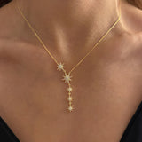 925 Silver | North Star Y Necklace with Stone Detail