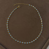 925 Silver | Aquamarine Heart Choker Necklace