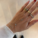 925 Silver | Double Star Hand Chain