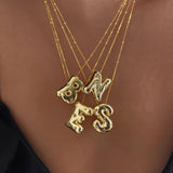 925 Silver | 3D Balloon Letter Necklace with Star and Stone Detail