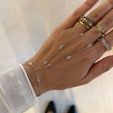 925 Silver | Teardrop Stone Hand Chain