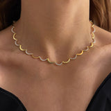 925 Silver | Wave Necklace with Stone Detail