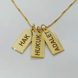 925 Silver | Personalized Multi-Plate Cube Chain Necklace (Single, Double & Triple Options)
