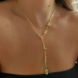 925 Silver | Bold Chain Custom Y Necklace with Stone Accent