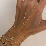 925 Silver | Triple Layer Minimal White Stone Hand Chain