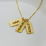 925 Silver | Personalized Multi-Plate Cube Chain Necklace (Single, Double & Triple Options)