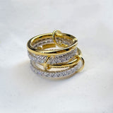 925 Silver | 4-Piece Thick Interlock Ring Set