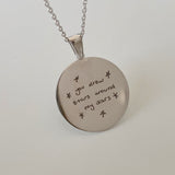925 Silver | Personalized Handwriting or Photo Round Pendant Necklace