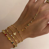 925 Silver | Colorful Round Stone Hand Chain