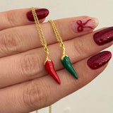 925 Silver | Colorful Enamel Chili Necklace