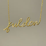 925 Silver | Personalized 3D Handwriting Necklace with Stone Detail