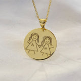 925 Silver | Personalized Handwriting or Photo Round Pendant Necklace