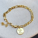 925 Silver | Personalized Thick Figaro Chain Bracelet (Engrave or Sketch Option, Unisex)