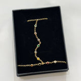 925 Silver | Colorful Round Stone Hand Chain