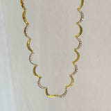 925 Silver | Wave Necklace with Stone Detail