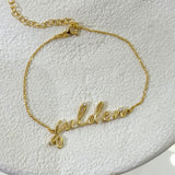 925 Silver | Personalized 3D Handwriting Bracelet with Stone Detail