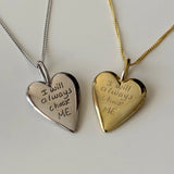 Personalized Puffy Heart Necklace – Custom Engraved Pendant