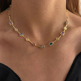925 Silver | Colorful Stone Aura Necklace