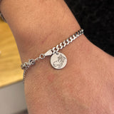 925 Silver | Personalized Thick Curb Chain Bracelet (Engrave or Sketch Option, Unisex)