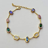 925 Silver | Colorful Stone Aura Bracelet