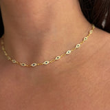 925 Silver | Navy Stone Eye Charm Necklace