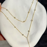 925 Silver | White Stone Minimal Double Y Necklace