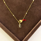 925 Silver | Personalized Heart Lock Necklace with Stone Detail & Curb Chain