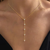 925 Silver | Triple Round Stone Y Necklace