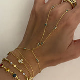 925 Silver | Blue Topaz Hand Chain